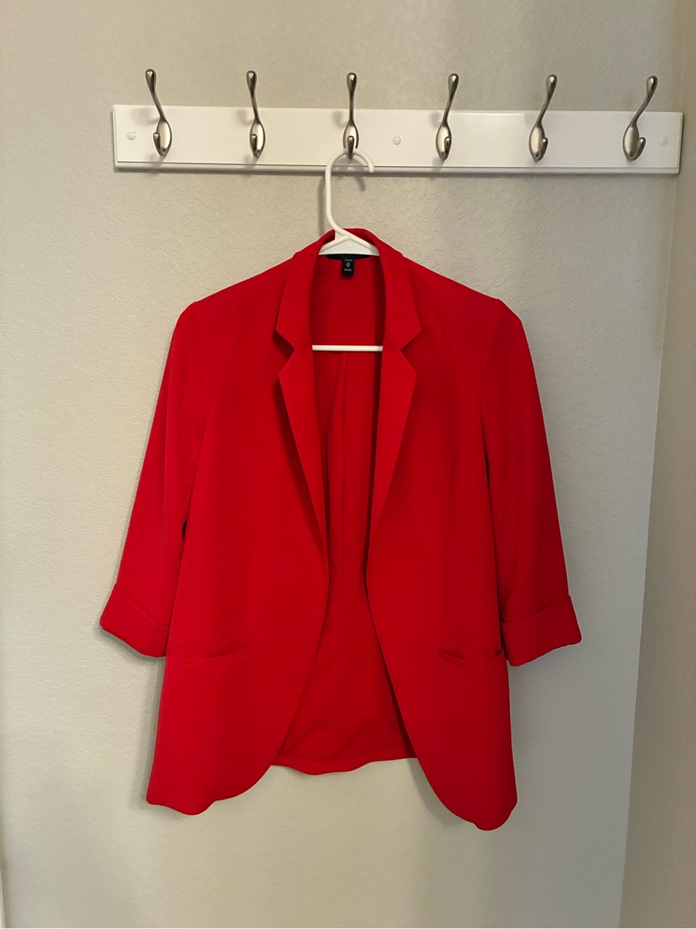 Express Bold Red Open-Front Blazer
